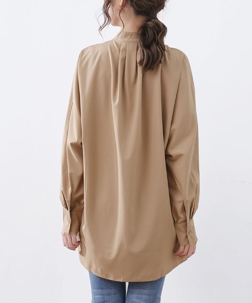 ブラウス シャツ スタンドカラーとろみシャツ レディース : ZOZOTOWN