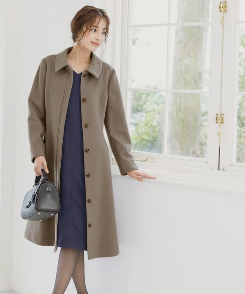 Tiaclasse ステンカラーコート コート 「ウール90％」ステンカラー