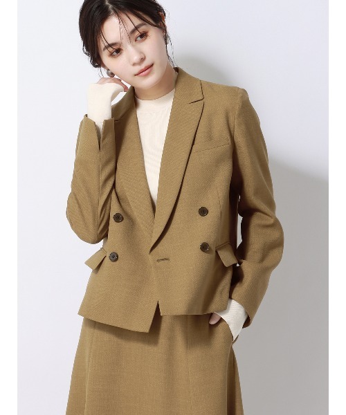ジャケット テーラードジャケット ダブルブレストショートジャケット