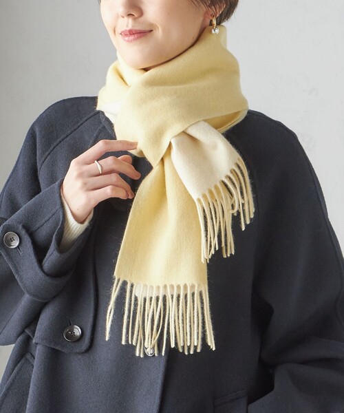 SHIPS（シップス） マフラー ストール ソリッド カシミヤ リバーシブル