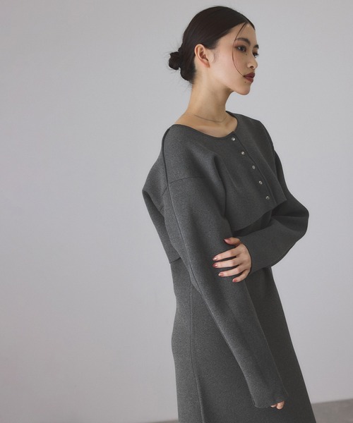 ADAM ET ROPE'（アダムエロペ） ワンピース フォルムカーディガン