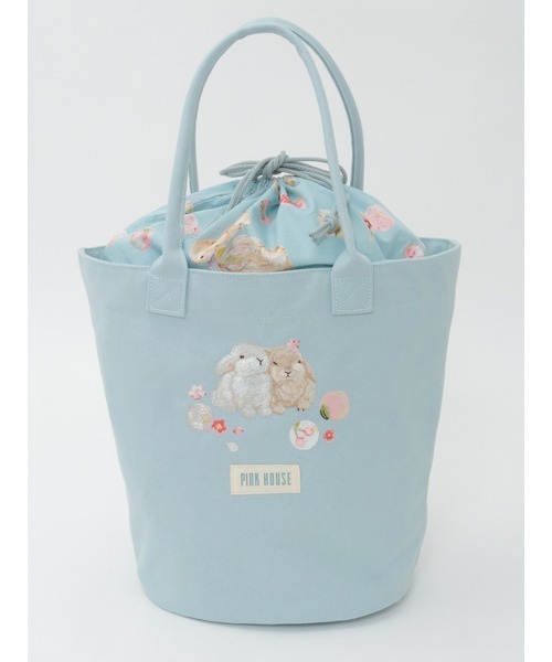 PINK HOUSE（ピンクハウス） トートバッグ 幸見うさぎ刺繍バッグ