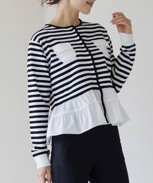 Sono（ソーノ） カーディガン 「SONO/ソーノ」ツインペプラムニット