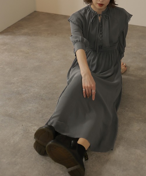 atlo（アトロ） ドレス 七分袖＆ミモレ丈 パーティードレス ビック