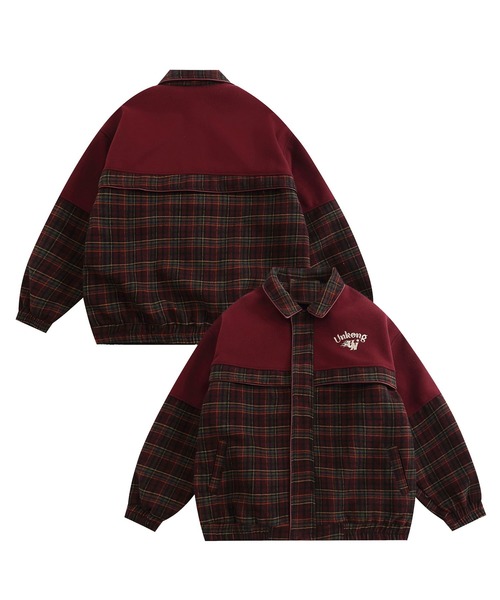カバーオール チェック切り替えコーチジャケット (AW) メンズ