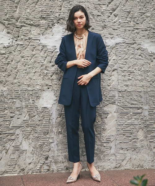 セットアップ 「自宅で洗える」 ノーカラージャケット＆テーパード