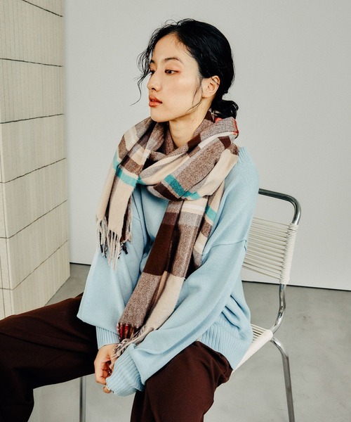 LEPSIM（レプシィム） ストール マフラー 洗えるチェックストール