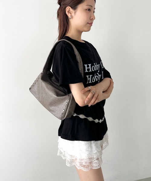 Bamm ショルダーバッグ バッグ シルバースタッズスクエアバッグ