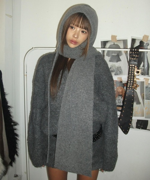 DAIYA（ダイヤ） ニット帽 ニットキャップ バラクラバ風 2WAY フード