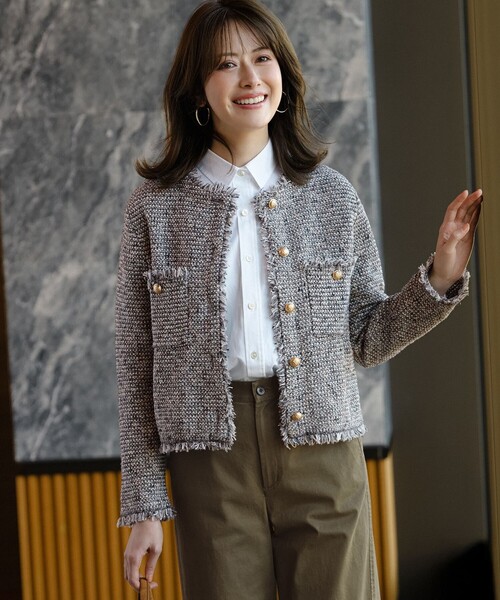 23区（ニジュウサンク） ジャケット ノーカラージャケット ツイード