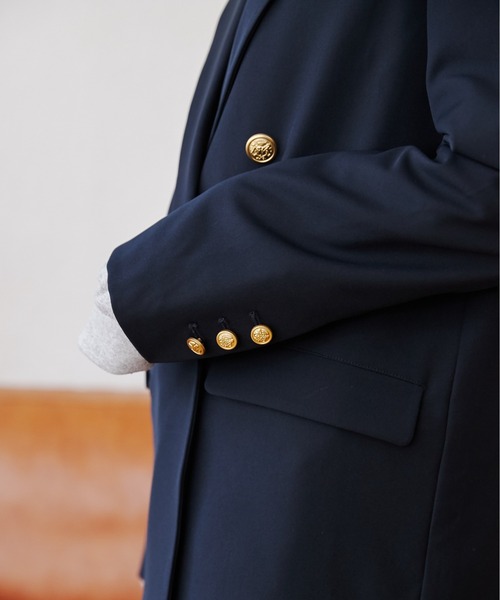 ANGIE ジャケット テーラードジャケット 金ボタン チェック柄ダブル