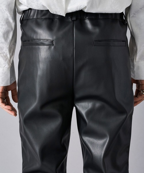 REGIEVO（レジエボ） パンツ フェイクレザーフレアパンツ メンズ