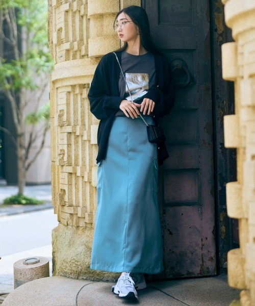 slattgir（スラットジール） スカート 高身長 カーゴサテンロング