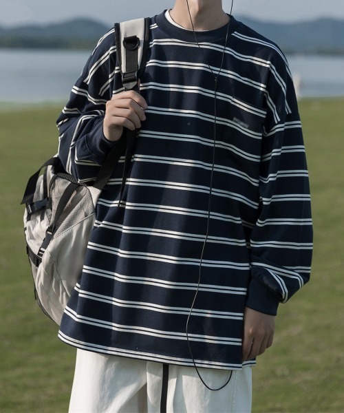 NEW GENTLEMAN tシャツ ホライズンボーダー オーバーサイズロンT