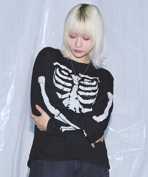 tシャツ ボーングラフィックサーマルロングスリーブTシャツ「UNISEX