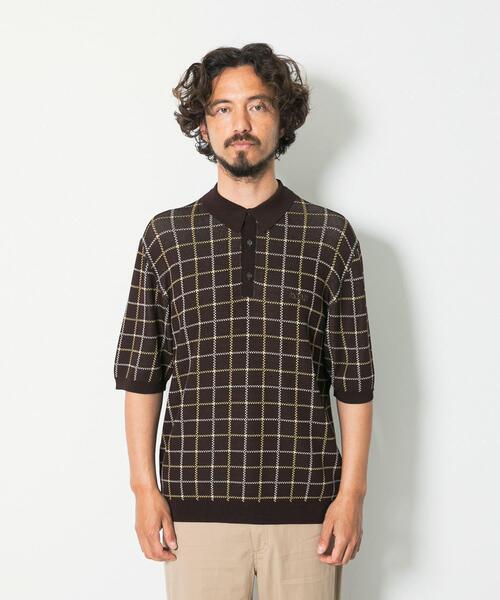URBAN RESEARCH Sonny Label ポロシャツ OOPSチェック柄ニット