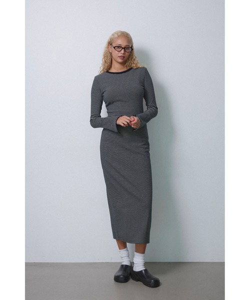 ALEXIA STAM（アリシアスタン） ワンピース Striped Long Sleeve Dress