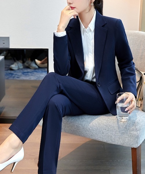 セットアップ シングルボタンテーラードジャケット+パンツ 2点セット