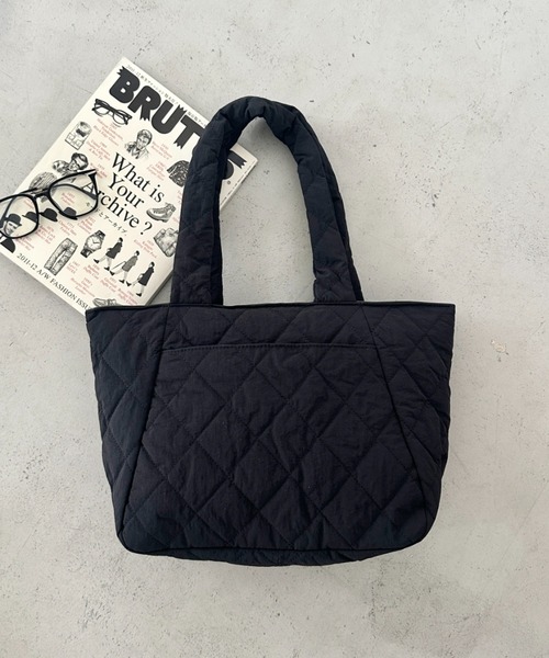 トートバッグ ファスナー付きキルティング軽量トートバッグ マザーズ