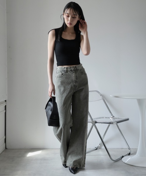 ULYSSES タンクトップ ノースリーブ 「ブラトップ」カップ付きスクエア