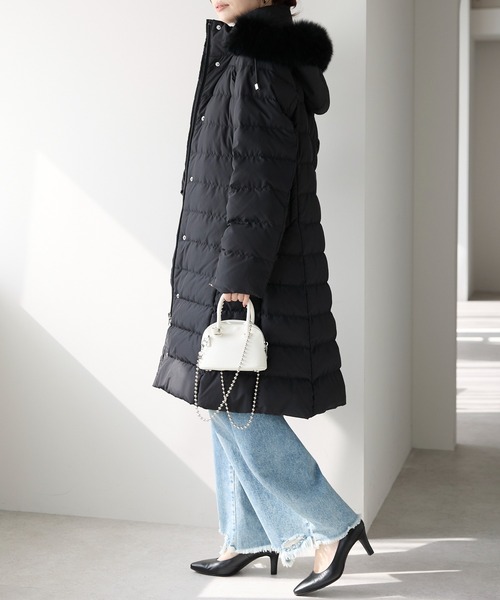 ＆HALF ダウンコート ダウンジャケット 3WAYフォックスファーダウン