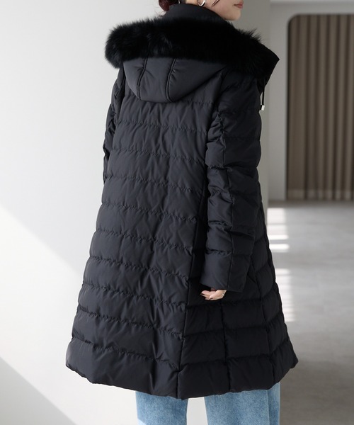＆HALF ダウンコート ダウンジャケット 3WAYフォックスファーダウン