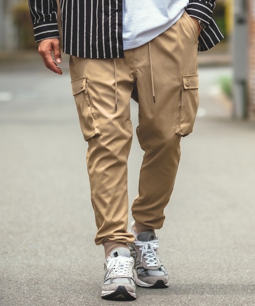 NULL カーゴパンツ 「NULL」ナチュラルストレッチ サルエル カーゴ