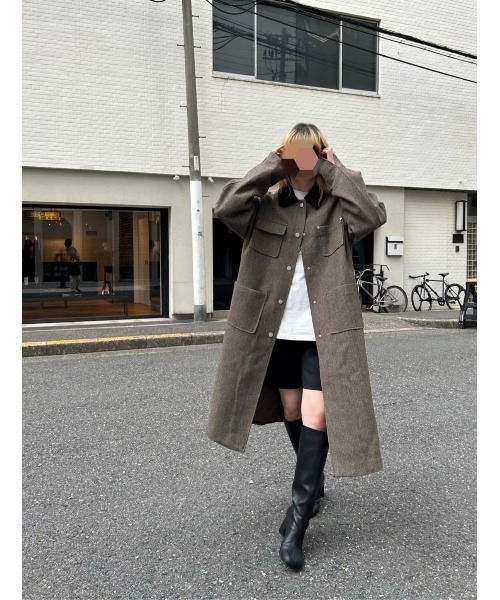 ステンカラーコート コート へリンボーン柄 FD22W043「Fano Studios