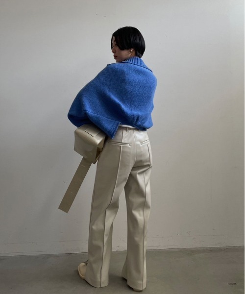 Ameri（アメリ） パンツ PIN TUCK SYNTHETIC LEATHER PANTS レディース