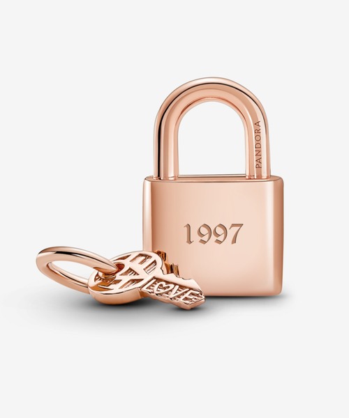 PANDORA（パンドラ） チャーム ローズ パドロック＆キー ダングル