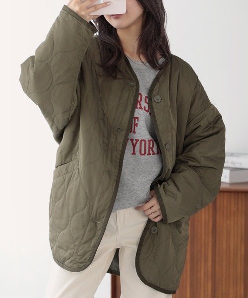 ジャケット ノーカラージャケット キルトノーカラージャケット