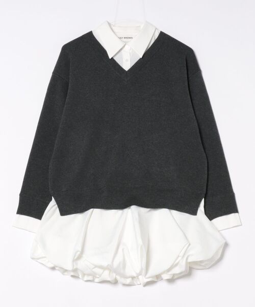 LILY BROWN（リリーブラウン） ワンピース ニットドッキングバルーン