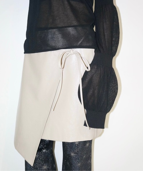 igi スカート SLICK WRAP SKIRT / エナメルレザーライク巻きスカート
