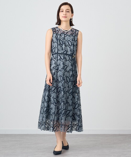 ANAYI（アナイ） ワンピース リーフエンブロイダリーフレア ワンピース