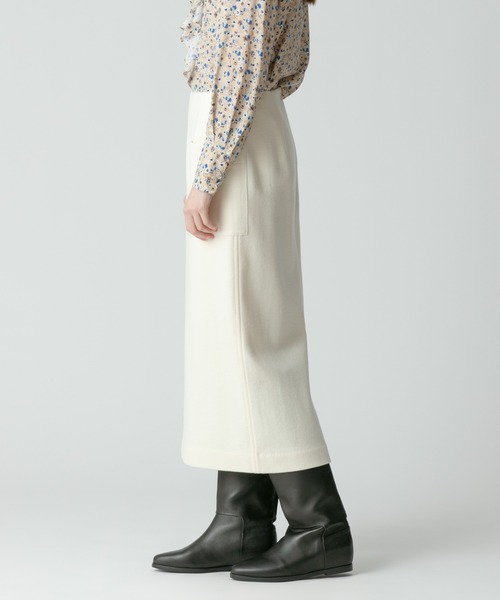 allureville（アルアバイル） スカート カラーメルトン釦付きタイト