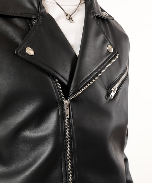 TopIsm（トップイズム） 革ジャン ライダース 合成皮革 ダブル