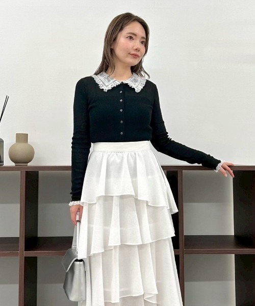 FRAY I.D（フレイ・アイディー） カーディガン レースカラーニット