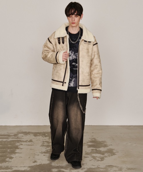 Revo. ムートンジャケット ムートンコート オーバーサイズ ボア