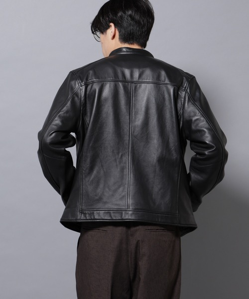 NANO universe（ナノ・ユニバース） 革ジャン ライダース バンドカラー