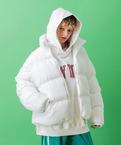 ダウンジャケット ダウン a.p.o.v. マットキルティングオーバーサイズ