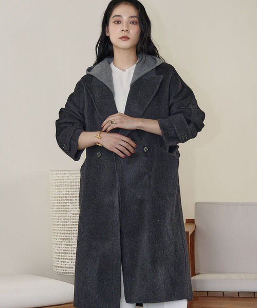 ELFRANK コート チェスターコート 「ウール70％」フード付き