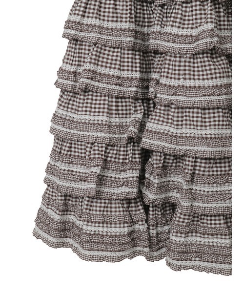 PINK HOUSE（ピンクハウス） スカート ギンガムチェックフリルスカート