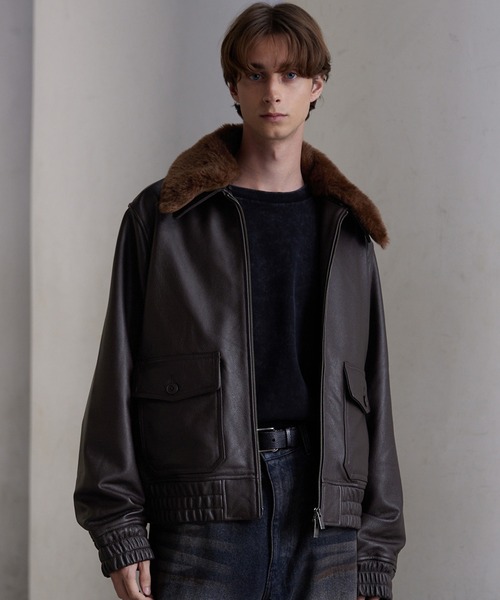 CLEL（クレイル） ブルゾン アウター 「CLEL」Cow Leather G-1 Blouson