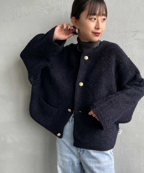 ORCIVAL（オーシバル） カーディガン クルーネック ブークレニット