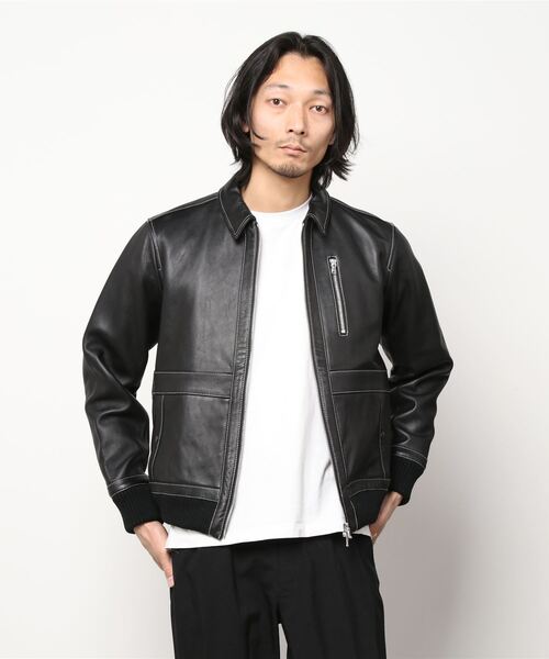 革ジャン ライダース FRENCH VEGETAN LAMB LEATHER BLOUSON メンズ