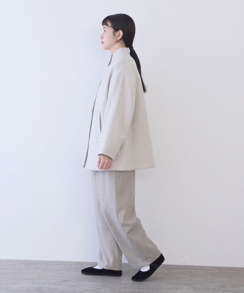 yuni コート アウター W/super100 bottleneck drawstrings hem コート