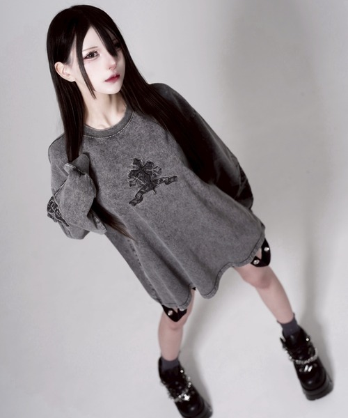REFLEM（レフレム） tシャツ 「REFLEM/レフレム」クロス刺繍L/S Tee
