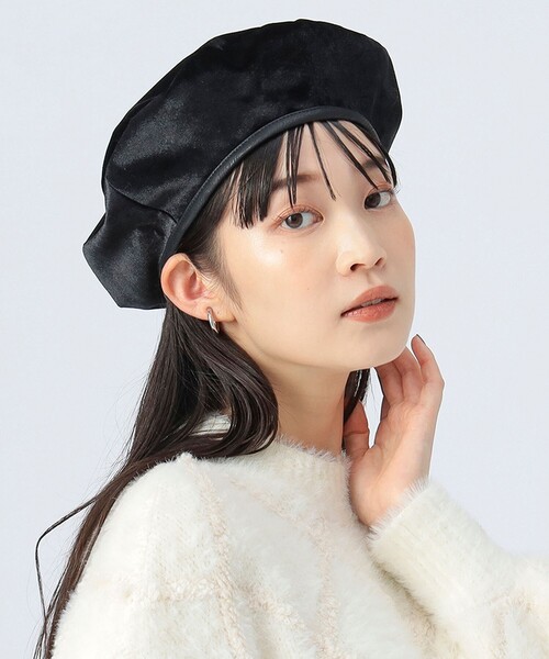 BEAMS HEART（ビームス ハート） 帽子 ベレー帽 フェイクレザー