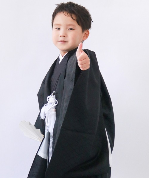 KYOETSU（京越） 着物 三歳 五歳 七五三 羽織袴 12点セット 黒地紋