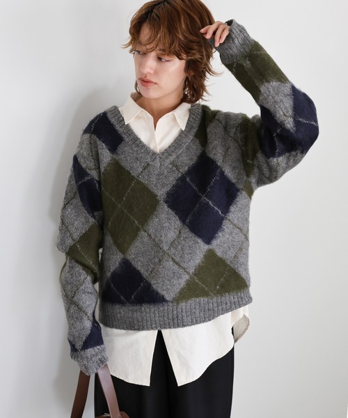 select MOCA（セレクトモカ） ニット セーター モヘアアーガイルV